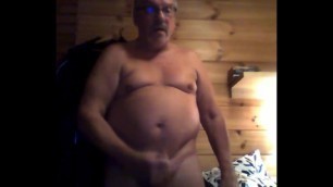grandpa wake up and stroke on webcam