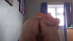 Chubby Bear Plays With Dildo in His Hole