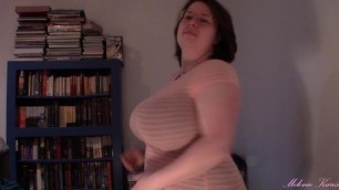 Huge boobs, tit drop, sheer shirt