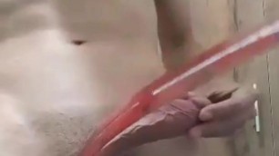 Slim with nice big cock masturbating