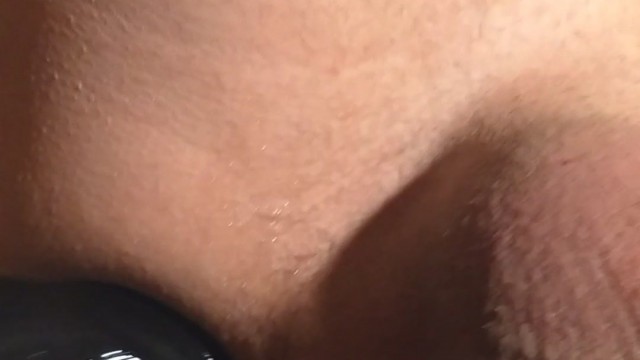 Horny little ass fucked by a huge black dildo and likes it