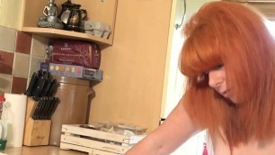 AuntJudys - Busty 56yo Redhead Melanie masturbates with you in the Kitchen (JOI)