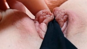 POV big swollen clitoris and slimy pussy Masturbate pussy in panties to an impulsive orgasm.